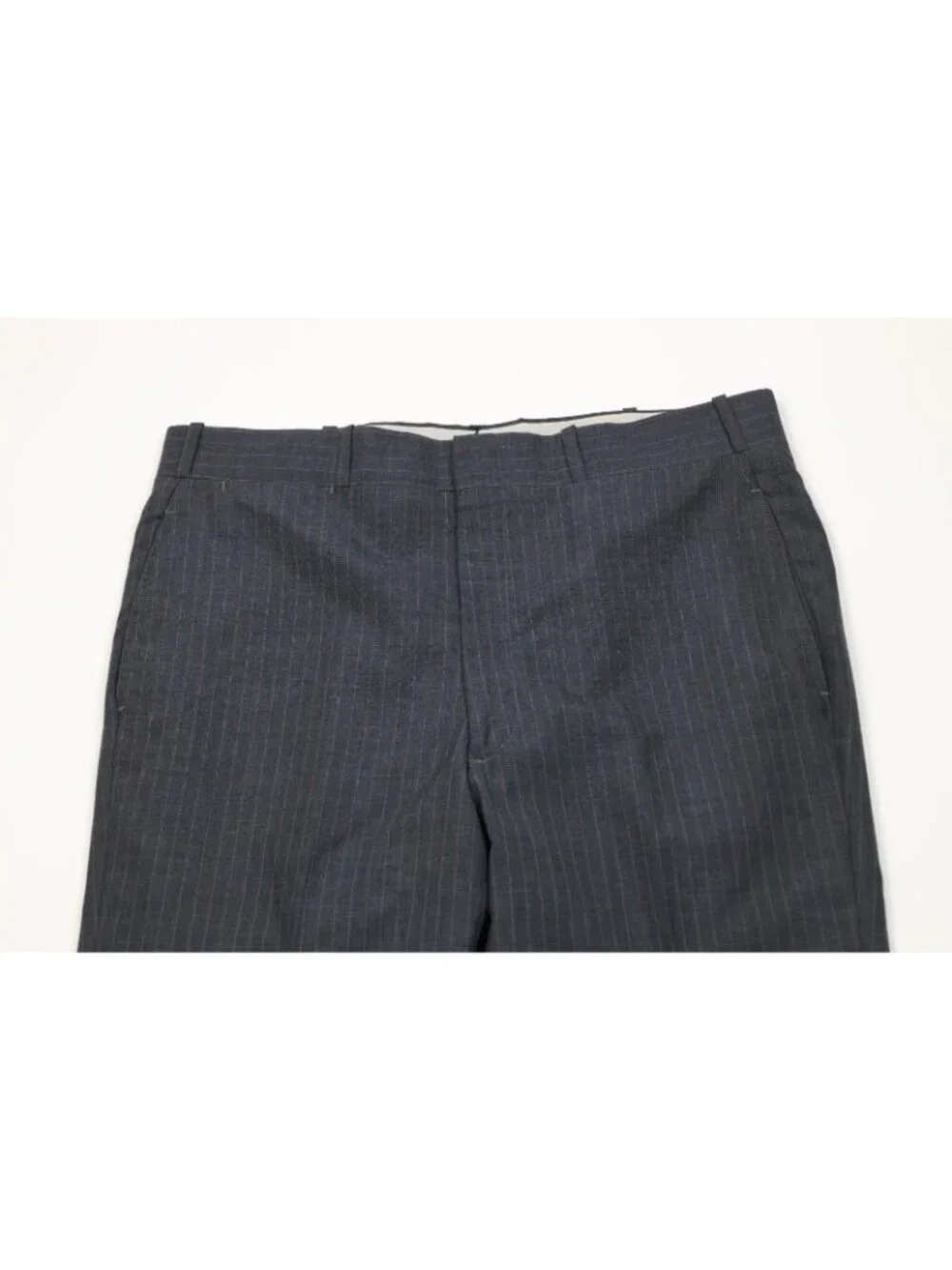 Vintage 70s Mens 36R 2 Piece Pinstriped Suit Wedding Gray Wide Leg 34x30 USA